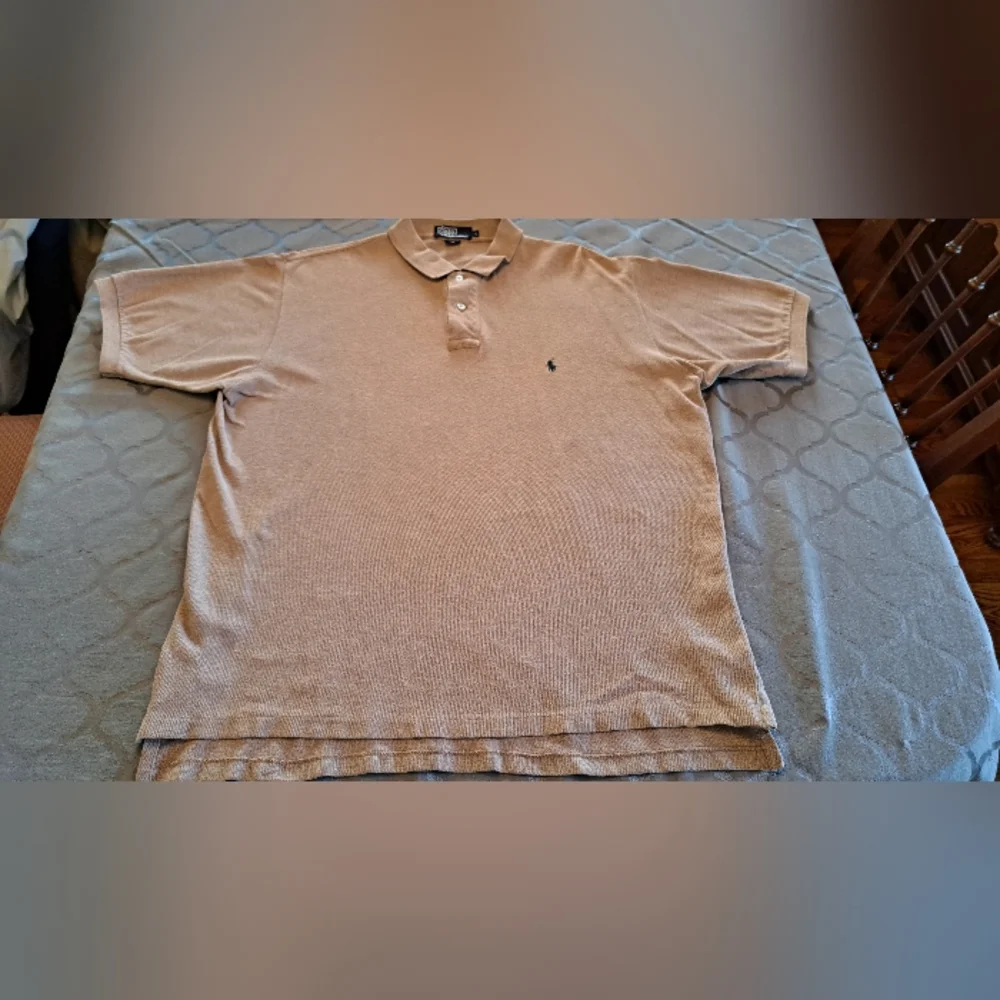 Ralph Lauren Light Brown Men's Large Short SL Polo Shirt Made In Bolivia
